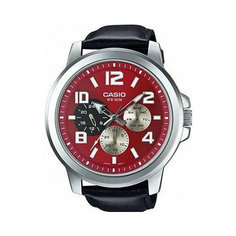 Наручные часы CASIO, черный, серебряный, красный