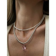 Подвеска LU Jewel, серебро, 925 проба, кристаллы Swarovski, размер 1.9 см., розовый
