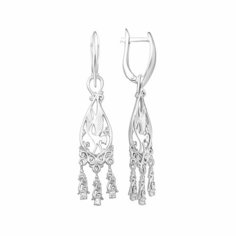 Серьги трансформеры Яхонт, серебро, 925 проба, фианит, , бесцветный