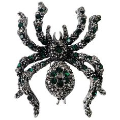 Брошь Queen Fair, стразы, 1 шт., зеленый