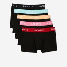 Трусы LACOSTE, комплект из 5 шт., размер TS, черный/разноцветный