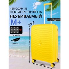 Чемодан , 85 л, размер M+, Желтый Chemodan 360