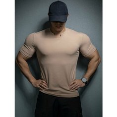 Футболка, размер 3XL, хаки Нет бренда