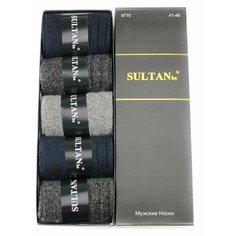 Носки Sultan, комплект, 5 пар, размер 41-46, черный