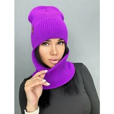 Шапка бини , размер единый, фиолетовый Daisyshop