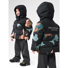 Куртка Happy Baby, размер 116-122, зеленый, черный, коричневый