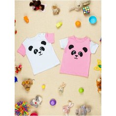 Футболка Chic Panda, размер 80, розовый