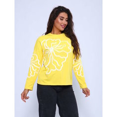 Лонгслив DARIT SHARM, размер 42-46, , желтый/белый