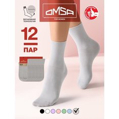 Носки Omsa, комплект, 12 пар, размер 23, grigio chiaro