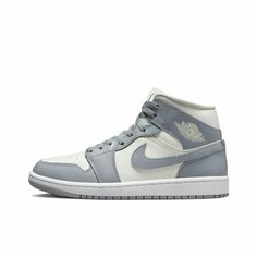 Кроссовки Jordan Air Jordan 1 Mid, полнота F (EU)/ на среднюю стопу, размер 5.5USW 3UK 36EU 35RU 22.5CM, серый, бежевый