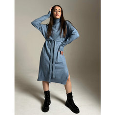 Платье MATRESHKA_LOVE Теплое трикотажное женское платье MATRESHKA_LOVE, размер one size, голубой