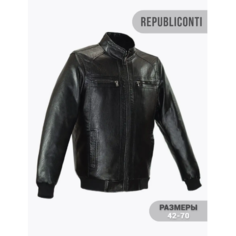 Кожаная куртка REPUBLICONTI кожаная куртка, размер 60 на 54/56 размер, черная