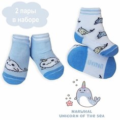 Носки Uviton Базовая коллекция, 2 пары, размер 0-6 мес, , синий