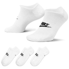 Носки NIKE Sportswear Everyday Essential No Show, комплект, 3 пары, размер S INT, белый