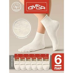 Носки Omsa, комплект, 6 пар, размер 35-38 (23-25), белый