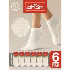Носки Omsa, комплект, 6 пар, размер 35-38 (23-25), экрю