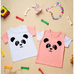 Футболка Chic Panda, размер 80, коралловый