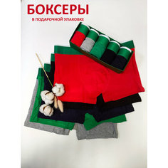 Трусы для мужчин, подарочная коробочка, набор боксеров, комплект из 5 шт., размер 2XL(50/52), красный Без бренда