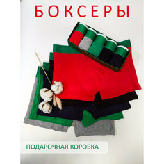 Трусы для мужчин, подарочная коробочка, набор боксеров, комплект из 5 шт., размер L(46/48), красный Без бренда