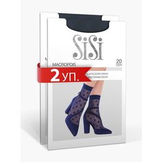 Носки Sisi, комплект, 20 den, 2 пары, размер 0 ( one size), blu