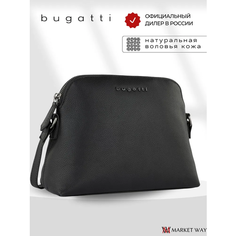 Сумка кросс-боди Bugatti, фактура зернистая, матовая, гладкая, черный