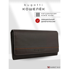 Кошелек Bugatti, фактура зернистая, коричневый
