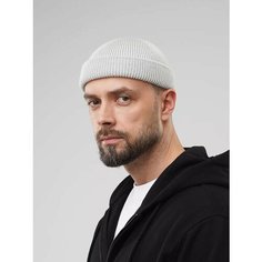 Шапка бини ALEKON, размер 54-60, светло-серый меланж Алекон