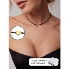 Чокер Noima, шпинель, кристалл, бисер, длина 38 см, золотистый