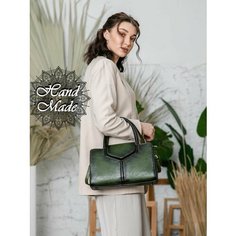 Сумка багет LUMIDA, фактура гладкая, зеленый