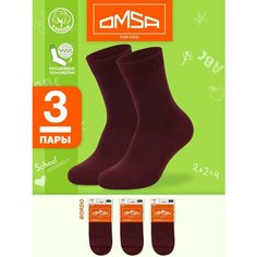 Носки Omsa 3 пары, размер 35-38 (20-22), , бордовый