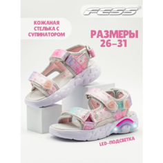 Сандалии FeSS, размер 30, белый, розовый