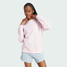 Свитшот adidas Moletinho Essentials 3-stripes, размер XS, , clear pink/white