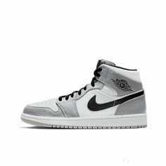 Кроссовки Jordan Air Jordan 1 Mid, полнота F (EU)/ на среднюю стопу, размер 10US 9UK 44EU 43RU 28CM, light smoke grey