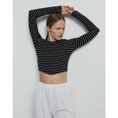 Лонгслив Gloria Jeans, размер XS (38-40), , черный/белый