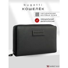 Кошелек Bugatti, фактура зернистая, черный