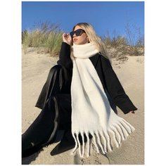 Шарф ,230х42 см, one size, белый Ganalyly
