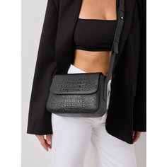 Сумка кросс-боди Franchesco Mariscotti, фактура под рептилию, черный