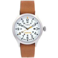 Наручные часы TIMEX Expedition, белый/серебристый/коричневый