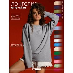 Лонгслив LUIGGI FENZO Оверсайз, размер one size, , серый