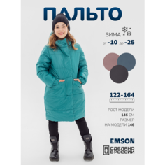 Пальто EMSON, размер 152, изумрудный