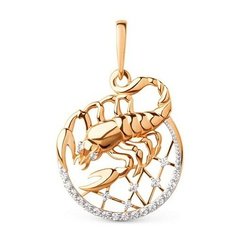 Подвеска The Jeweller, красное золото, 585 проба, фианит, золотистый