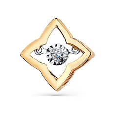 Подвеска Master Brilliant, белое, красное, комбинированное золото, 585 проба, бриллиант, золотистый