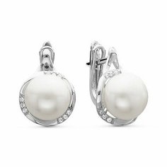 Серьги The Jeweller, серебро, 925 проба, жемчуг, фианит
