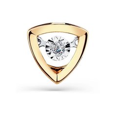 Подвеска Master Brilliant, красное, белое, комбинированное золото, 585 проба, бриллиант, золотистый