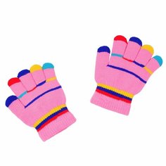 Перчатки S.Gloves Полоски, размер 3-5 лет, розовый
