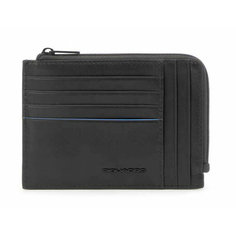 Картхолдер PIQUADRO, фактура гладкая, черный