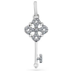 Подвеска Master Brilliant, белое золото, 585 проба, бриллиант, серебристый