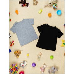 Футболка Chic Panda, размер 80, черный/серый