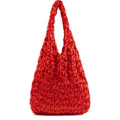 Сумка авоська Ribbonbon, фактура плетеная, красный