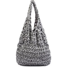 Сумка авоська Ribbonbon, фактура плетеная, серый